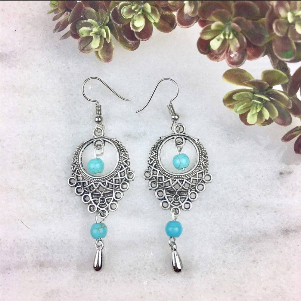 Faux turquoise earrings